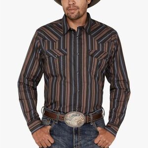 Cody James Authentic Western Apparel Men's Striped Casual Button-Down Shirt